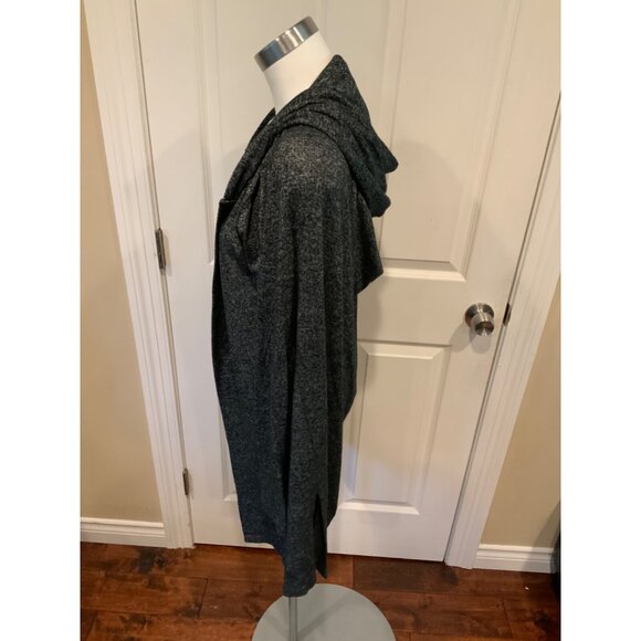 Athleta Green & Gray Long Sleeve Hooded Open Front Wrap, Size Small - Picture 5 of 7